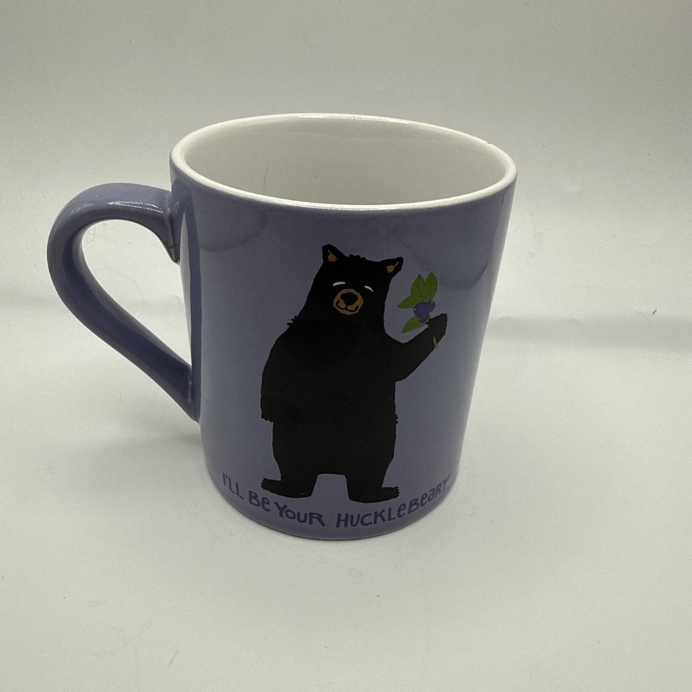 I'll Be Your Huckleberry Hatley Coffee Mug Black Bear Purple